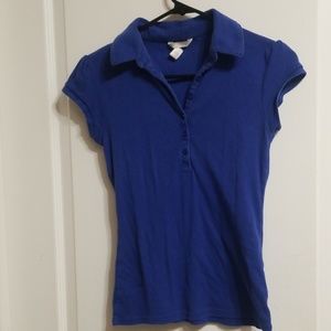 Women's blue polo